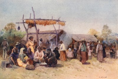 Nova Zelândia: Native Gathering (litografia a cores) de Walter Wright