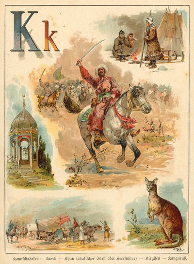 Carta K (chromolitho) de Walter Zweigle