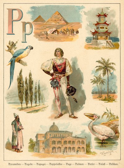 Carta P (chromolitho) de Walter Zweigle
