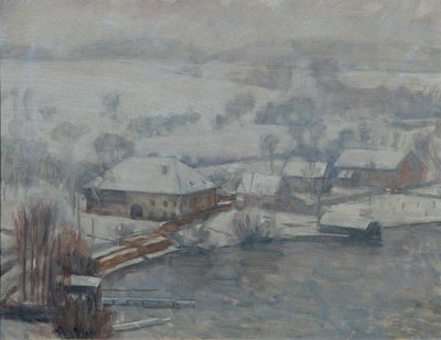 Paisagem de Inverno no Lago Attersee de Walther Gamerith