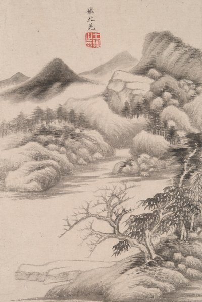 Paisagem no Estilo de Vários Velhos Mestres: Paisagem após Dong Yuan (ativo 934 de Wang Jian