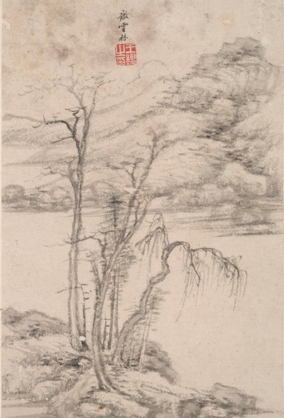 Paisagem no Estilo de Vários Velhos Mestres: Paisagem depois de Ni Zan (1301 de Wang Jian