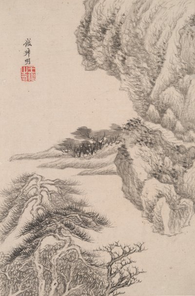 Paisagem no estilo de vários velhos mestres: paisagem após Wang Meng (1308 de Wang Jian