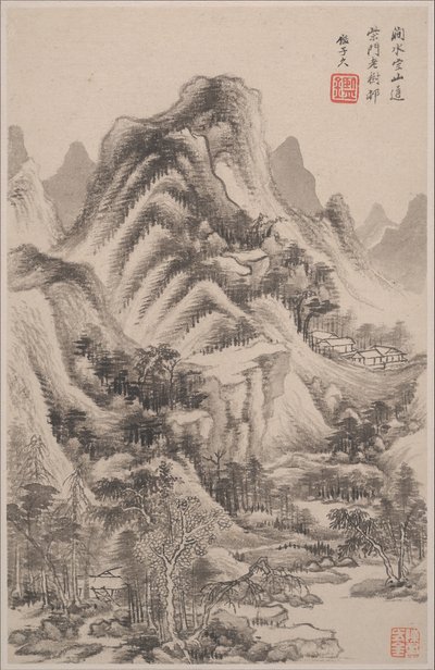 Paisagens no estilo de velhos mestres, datadas de 1668. de Wang Jian