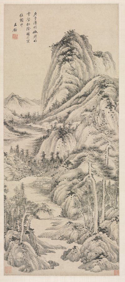 Sombra dos pinheiros em um vale nebuloso, 1660. de Wang Jian