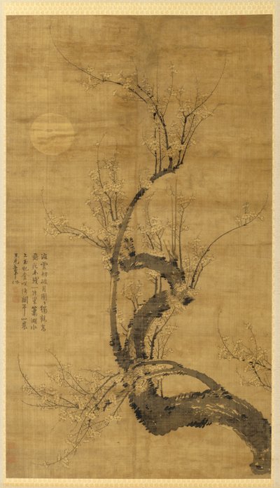 Um Prunus ao luar de Wang Mian