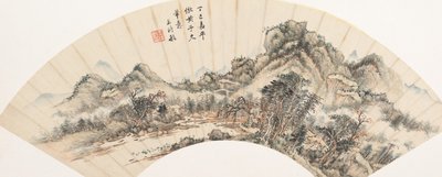 Paisagem depois de Huang Gongwang, datada de 1677. de Wang Shimin
