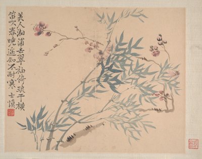 Paisagens e Flores, datado de 1745. de Wang Shishen