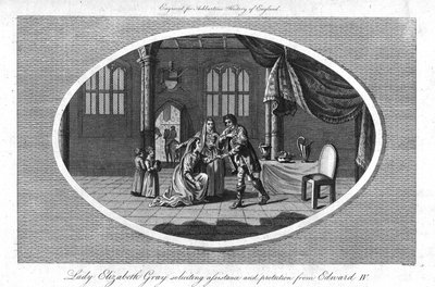 "Lady Elizabeth Gray solicitando assistência e proteção de Eduardo IV", 1793 de Warren