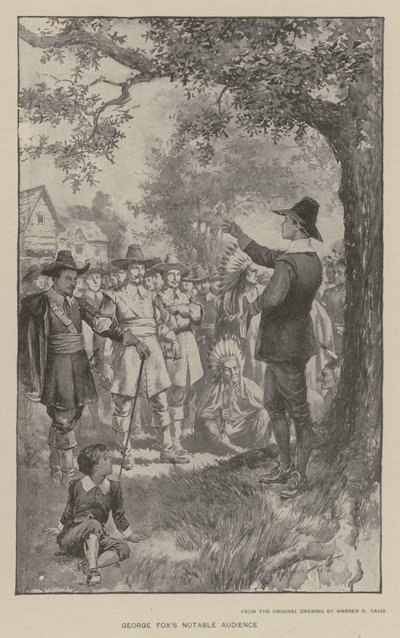O público notável de George Fox (litho) de Warren B. Davis