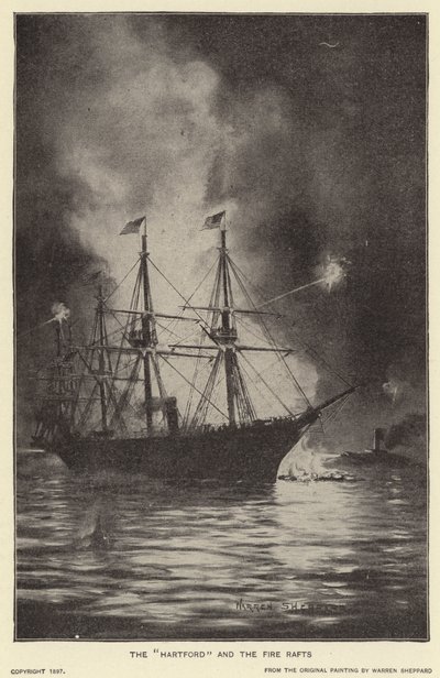 O "Hartford" e as Balsas de Fogo (litho) de Warren Sheppard