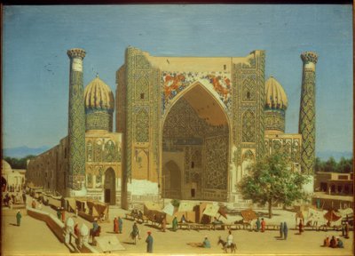 Shir Dor Medrese na Praça Registan em Samarcanda de Wassili W. Werestschagin