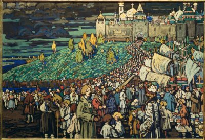Chegada dos comerciantes de Wassily Kandinsky