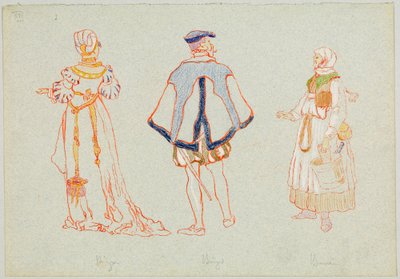 Trajes de burgueses e camponeses do século XVI de Wassily Kandinsky