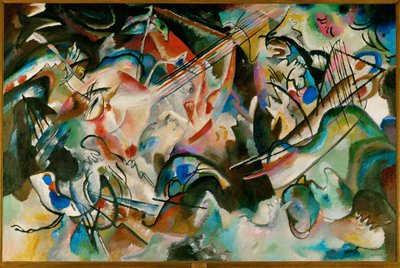 Composição número 6 (óleo sobre tela) de Wassily Kandinsky
