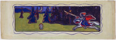 Crepúsculo, verso: esboço de um casal de Wassily Kandinsky