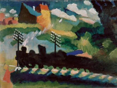 Ferrovia em Murnau de Wassily Kandinsky