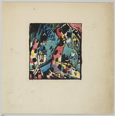 Desenho para a cor da madeira cortada "Archer de Wassily Kandinsky