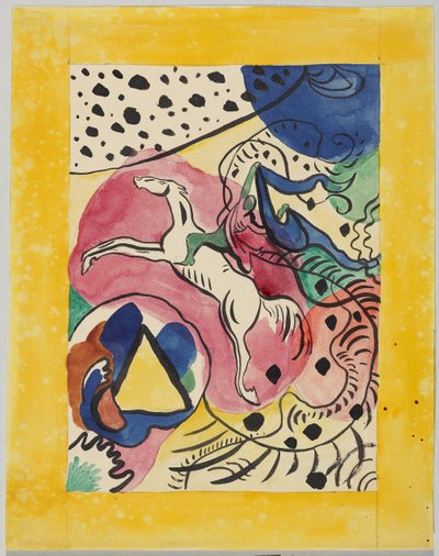 Rascunho para a capa do almanaque "Der Blaue Reiter" de Wassily Kandinsky