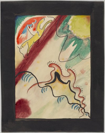 Rascunho para a capa do almanaque "Der Blaue Reiter" de Wassily Kandinsky