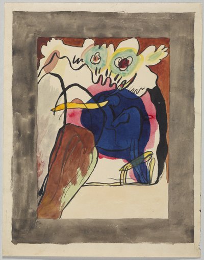 Rascunho para a capa do almanaque "Der Blaue Reiter" de Wassily Kandinsky