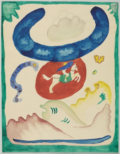 Rascunho para a capa do almanaque "Der Blaue Reiter" de Wassily Kandinsky