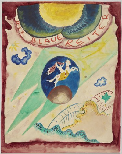 Rascunho para a capa do almanaque "Der Blaue Reiter" de Wassily Kandinsky