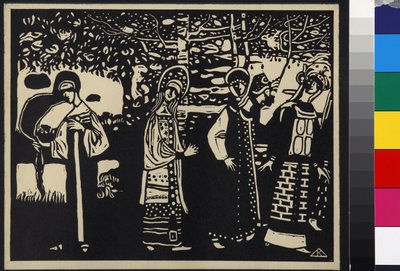 Femmes dans la foret - Women in the Woods (Frauen im Wald), de Kandinsky, Wassily Vasilyevich (1866-1944). Woodcut de Wassily Kandinsky