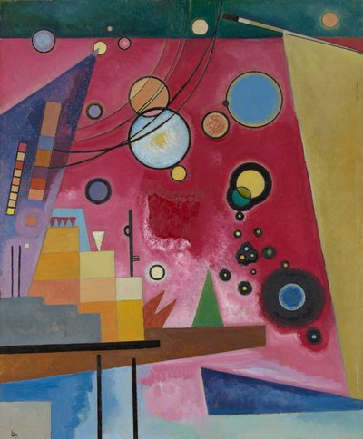 Vermelho Pesado, 1924 (óleo no papelão) de Wassily Kandinsky