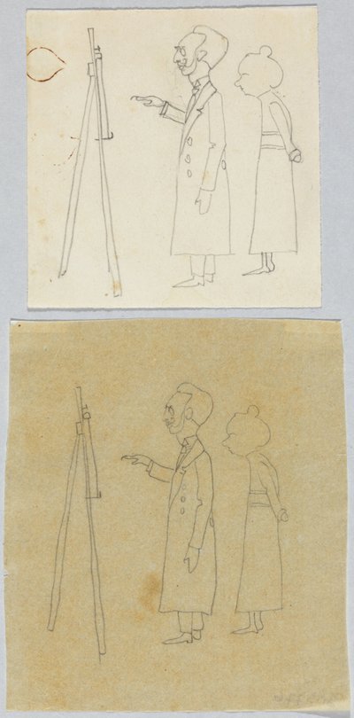 Kandinsky e Münter em frente ao cavalete de Wassily Kandinsky