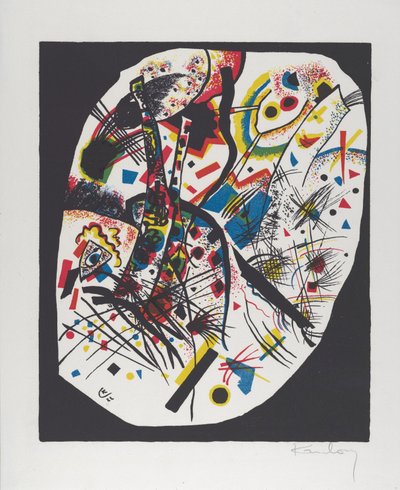 Kleine Welten III (Pequenos Mundos III), 1922 (litografia em vermelho, azul, amarelo e preto) de Wassily Kandinsky