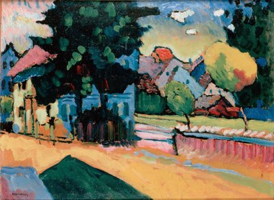 Paisagem com uma casa verde, 1908. de Wassily Kandinsky