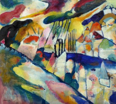 Paisagem com chuva. 1913 de Wassily Kandinsky