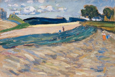 Paisagem com campo amarelo de Wassily Kandinsky