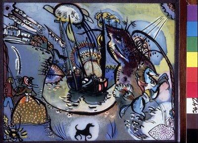 Pintura "O Porto" de Vassily Kandinsky (ou Wassily Kandinski ou Kandinskij) de Wassily Kandinsky