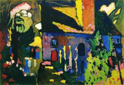"A Igreja de Murnau" Pintura de Vassily Kandinsky (ou Wassily Kandinski ou Kandinskij de Wassily Kandinsky