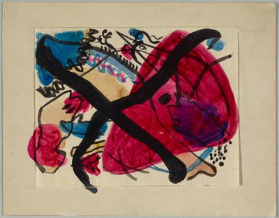 Mit schwarzen Diagonalen de Wassily Kandinsky