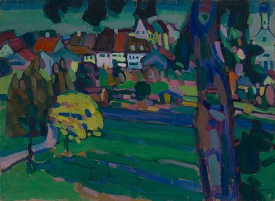 Murnau - Estudo para "Paisagem com tronco de árvore de Wassily Kandinsky
