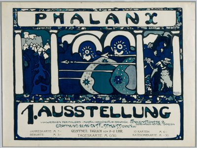 Cartaz para a primeira exposição da Falange de Wassily Kandinsky