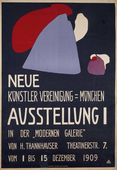Cartaz para a 1ª Exposição da Neue Künstlervereinigung München..., 1909. de Wassily Kandinsky