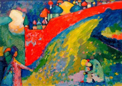 Parede vermelha (cúpulas) de Wassily Kandinsky