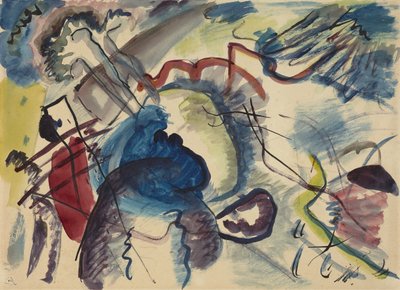 Esboço para pintura com borda branca Rascunho para uma foto com borda branca, 1913 de Wassily Kandinsky