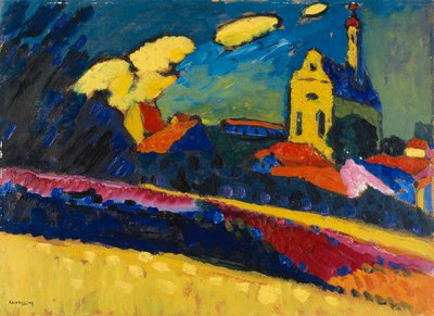 Estudo para Murnau - Paisagem com Igreja, 1909. de Wassily Kandinsky