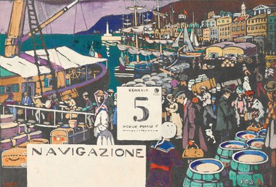 Estudo para um cartaz de navio, 1906. de Wassily Kandinsky