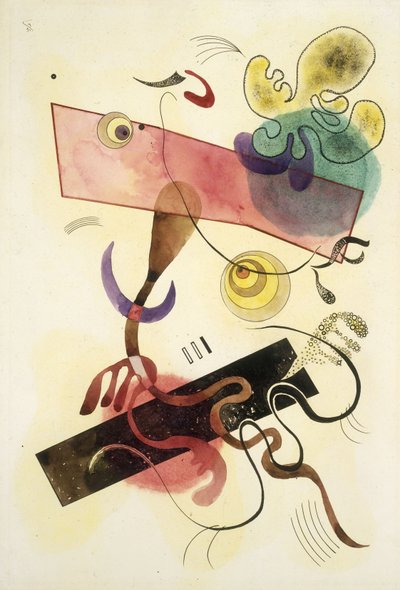 Pontos: Verde e Rosa de Wassily Kandinsky