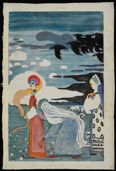 Os Corvos, 1907. de Wassily Kandinsky