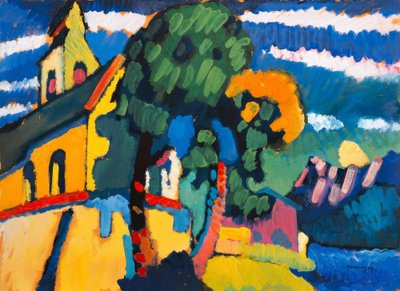 Igreja da vila em Riegsee de Wassily Kandinsky