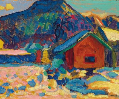 Estudo de inverno com montanha. 1908 de Wassily Kandinsky
