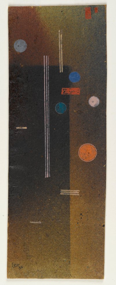 Sem título (Ohne Titel) 1930 (óleo e guache a bordo) de Wassily & Marc Franz (1880 1916) Kandinsky