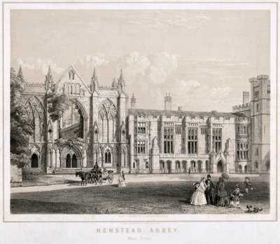 Aspecto oeste da Abadia de Newstead, Nottinghamshire, c1860 de Waterlow and Sons